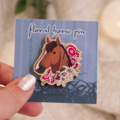 Floral Horse - Wooden Pin - Image 2