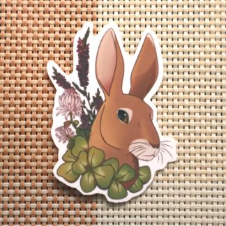 Floral Hare Sticker