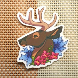 Floral Stag Sticker