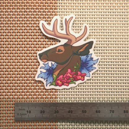 Floral Stag Sticker - Image 2