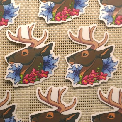 Floral Stag Sticker - Image 3
