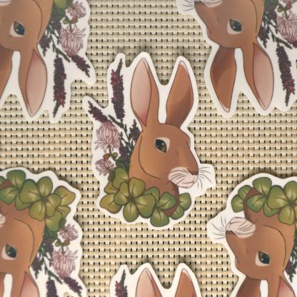 Floral Hare Sticker - Image 3